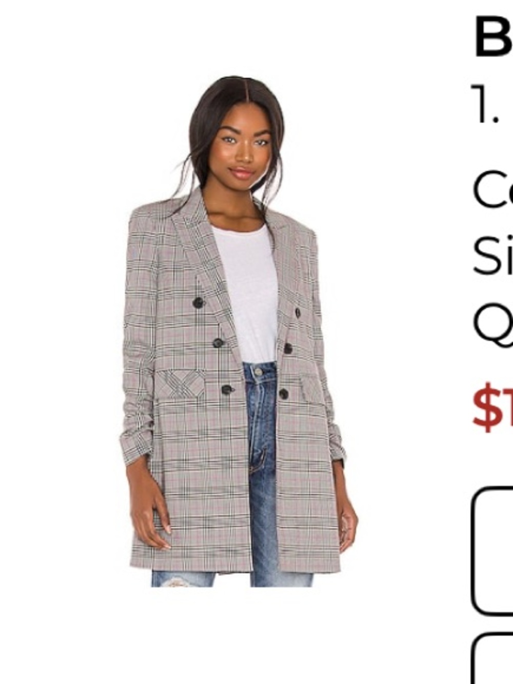 1. State women’s  Glen Plaid Blazer with Pink Windowpane size 4